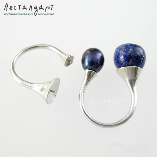 Основа для кольца Teardrop Sterling Silver регулируемая, изображение 5