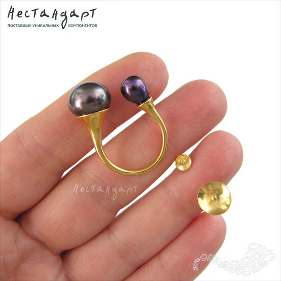 Основа для кольца Teardrop Vermeil Sterling Silver регулируемая, изображение 2