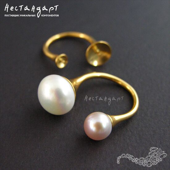 Основа для кольца Teardrop Vermeil Sterling Silver регулируемая, изображение 6