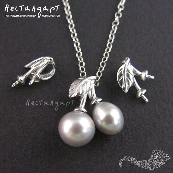 Бейл-держатель для кулона Cherry Sterling Silver Rhodium Plated 10х9 мм