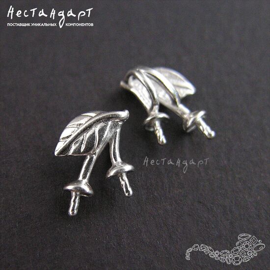 Бейл-держатель для кулона Cherry Sterling Silver Rhodium Plated 10х9 мм, изображение 4