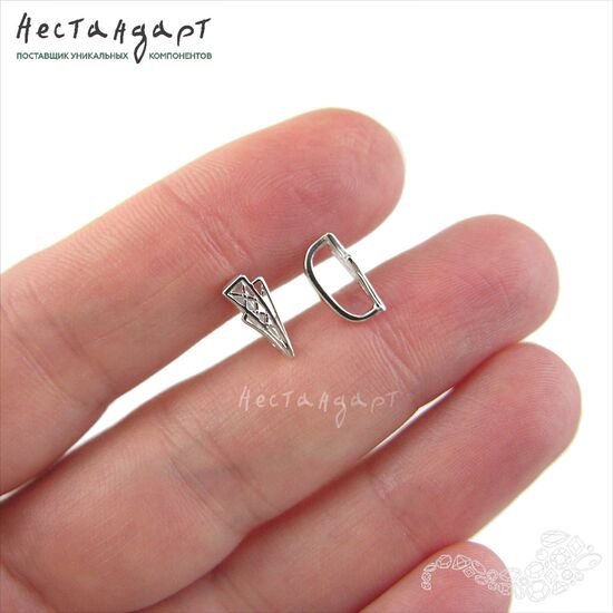 Бейл-держатель для кулона Bluffy Sterling Silver Rhodium Plated 10,5х4,5 мм, изображение 2