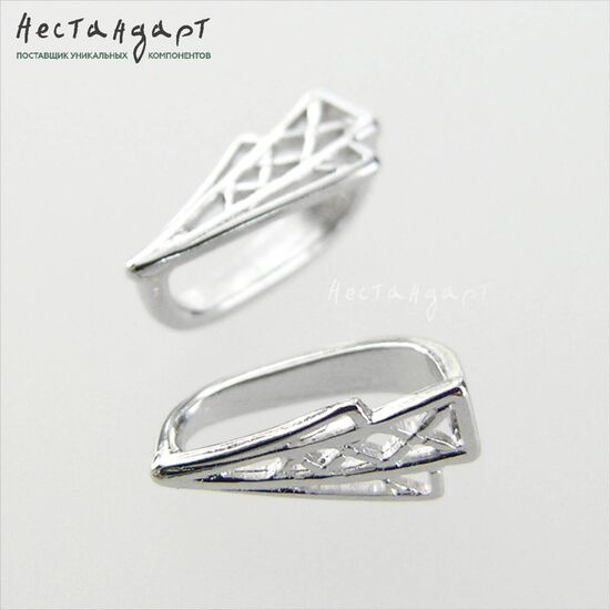 Бейл-держатель для кулона Bluffy Sterling Silver Rhodium Plated 10,5х4,5 мм, изображение 3