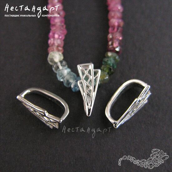 Бейл-держатель для кулона Bluffy Sterling Silver Rhodium Plated 10,5х4,5 мм, изображение 4