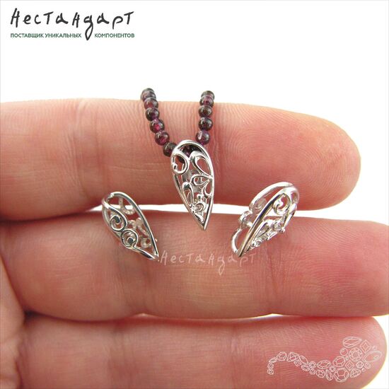 Бейл-держатель для кулона Gocce Sterling Silver Rhodium Plated 14х6 мм, изображение 2