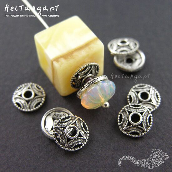 Чашечки для бусин Asian Sterling Silver 8х2 мм, изображение 3