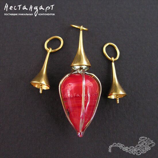 Подвеска со штифтом Teardrop Vermeil Sterling Silver 16 мм, изображение 3