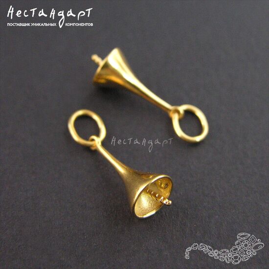 Подвеска со штифтом Teardrop Vermeil Sterling Silver 16 мм, изображение 4