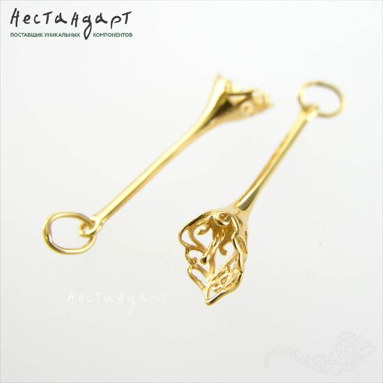 Подвеска со штифтом Elvish Vermeil Sterling Silver 31х8 мм, изображение 4