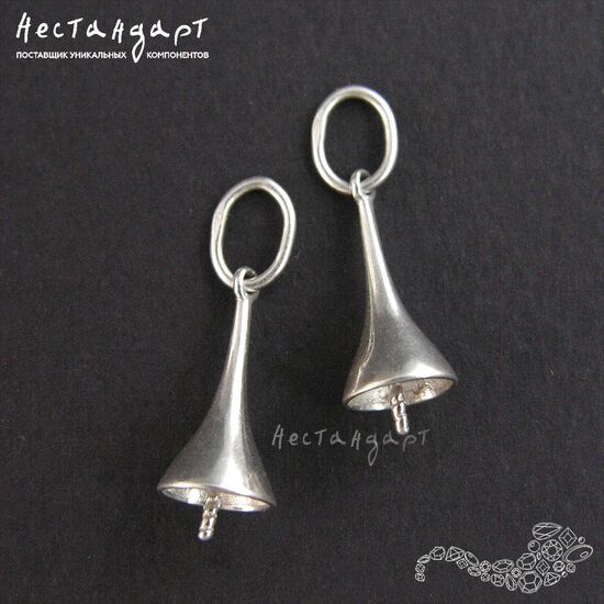 Подвеска со штифтом и кольцом Teardrop Sterling Silver 16 мм, изображение 3