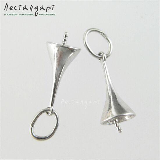 Подвеска со штифтом и кольцом Teardrop Sterling Silver 16 мм, изображение 4