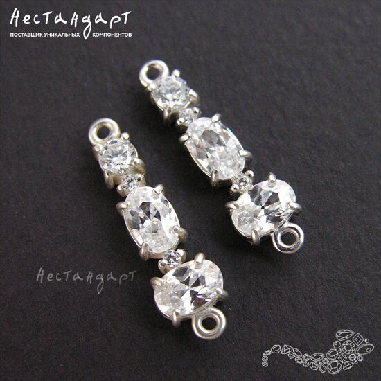 Коннектор Diamond Sterling Silver 22х6 мм