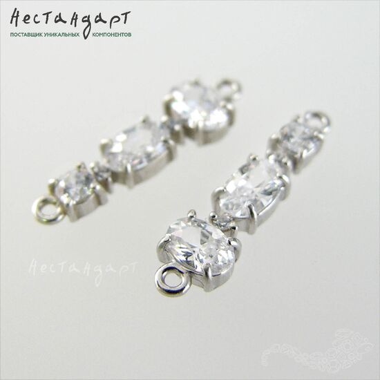 Коннектор Diamond Sterling Silver 22х6 мм, изображение 3