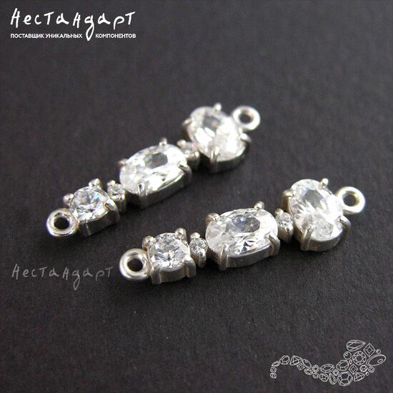 Коннектор Diamond Sterling Silver 22х6 мм, изображение 4
