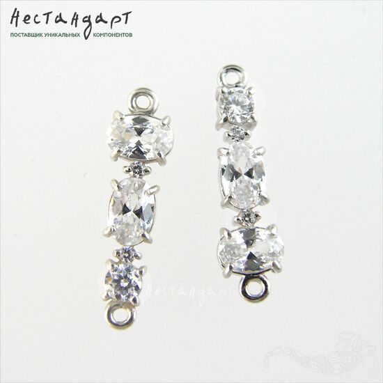 Коннектор Diamond Sterling Silver 22х6 мм, изображение 5