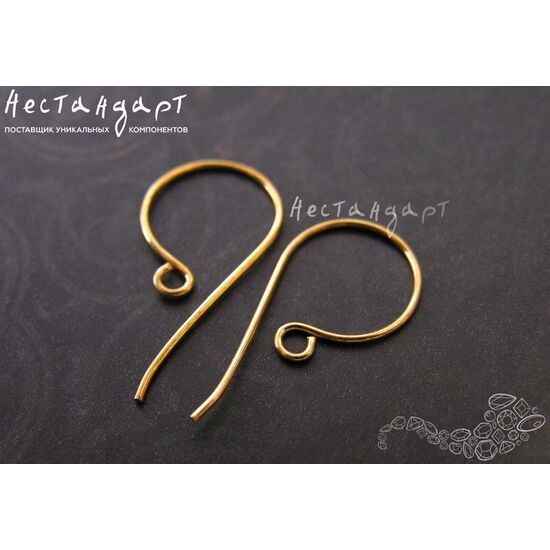 Швензы Simple Long Vermeil Sterling Silver 24x12 мм (пара), изображение 3