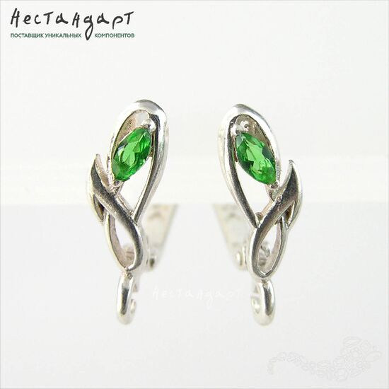 Швензы Fiore Chromdiopside Sterling Silver 14,5х5 мм (пара)