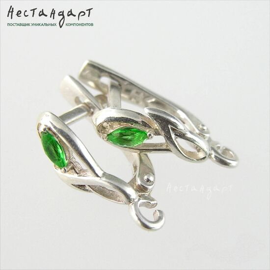 Швензы Fiore Chromdiopside Sterling Silver 14,5х5 мм (пара), изображение 4