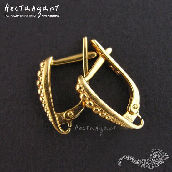 Швензы Grains Vermeil Sterling Silver 15x2,5 мм (пара), изображение 3