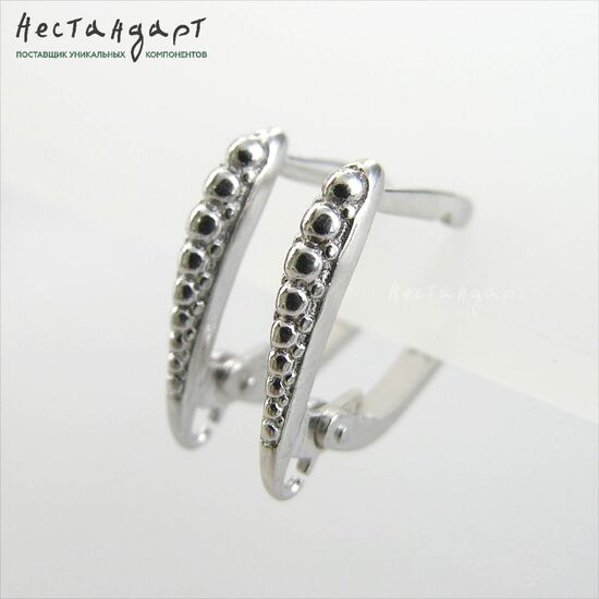 Швензы Grains Sterling Silver Rhodium Plated 15x2,5 мм (пара)