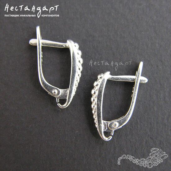 Швензы Grains Sterling Silver Rhodium Plated 15x2,5 мм (пара), изображение 3