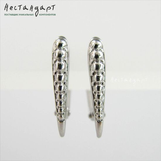 Швензы Grains Sterling Silver Rhodium Plated 15x2,5 мм (пара), изображение 4