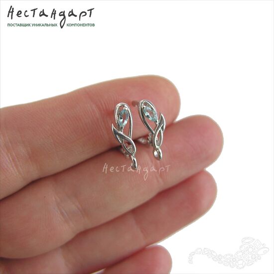 Швензы Fiore Topaz Sterling Silver 15х5 мм (пара), изображение 2