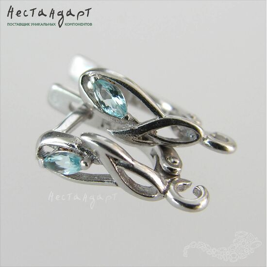 Швензы Fiore Topaz Sterling Silver 15х5 мм (пара), изображение 4