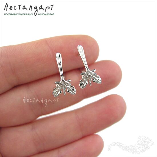 Швензы Oak Sterling Silver Rhodium Plated 17х9 мм (пара), изображение 2