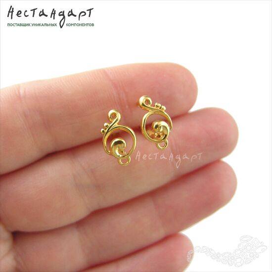 Швензы Music Vermeil Sterling Silver 13х7,5 мм (пара), изображение 2