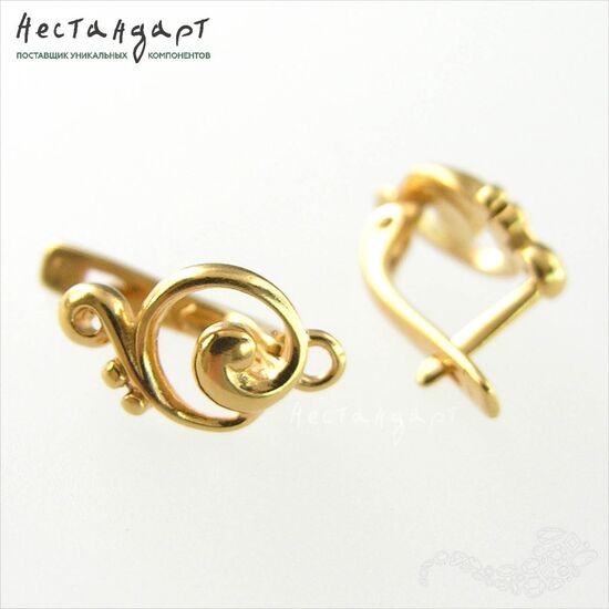 Швензы Music Vermeil Sterling Silver 13х7,5 мм (пара), изображение 4