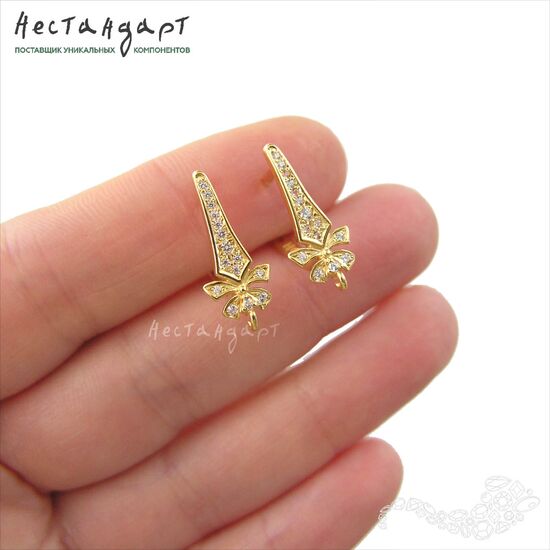 Швензы Majestic Vermeil Sterling Silver 19,5х8 мм (пара), изображение 2