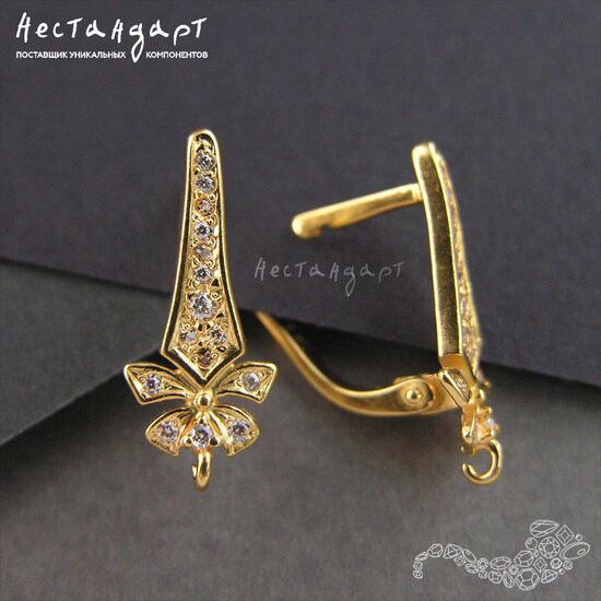 Швензы Majestic Vermeil Sterling Silver 19,5х8 мм (пара), изображение 5