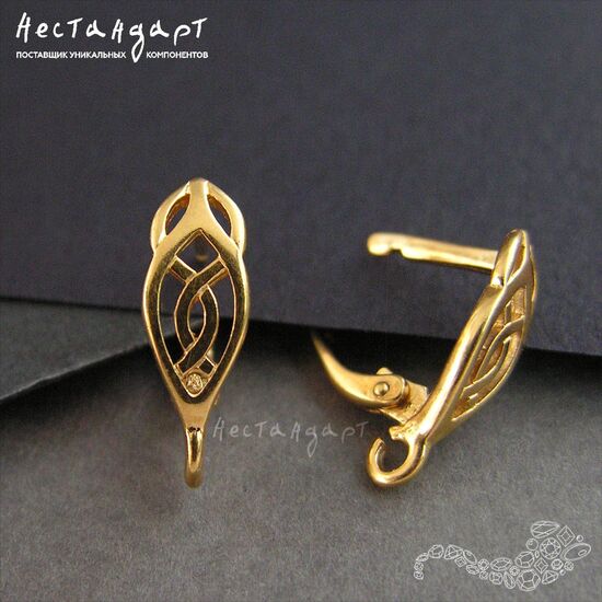 Швензы Celtic Vermeil Sterling Silver 16х5,5 мм (пара), изображение 2