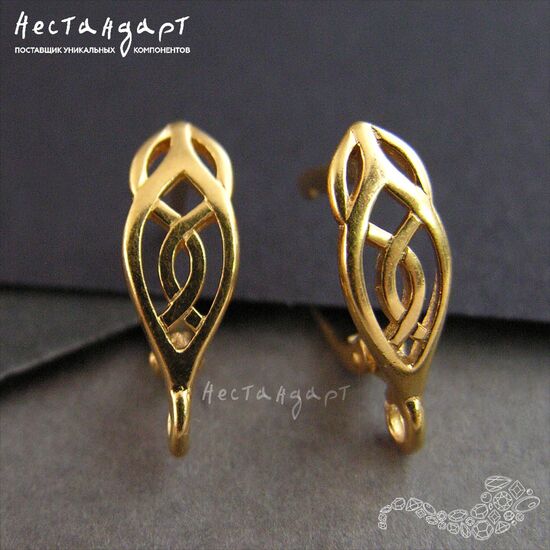 Швензы Celtic Vermeil Sterling Silver 16х5,5 мм (пара), изображение 4