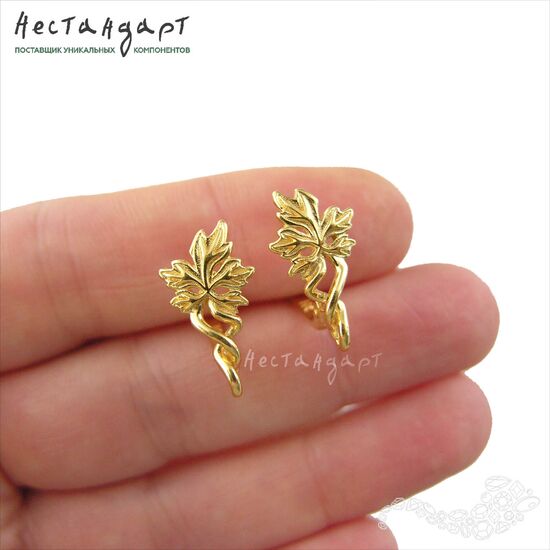 Швензы Maple Vermeil Sterling Silver 19х10 мм (пара), изображение 2