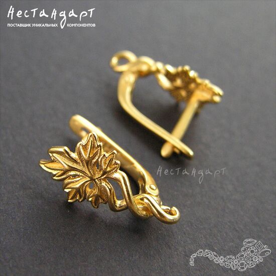 Швензы Maple Vermeil Sterling Silver 19х10 мм (пара), изображение 3