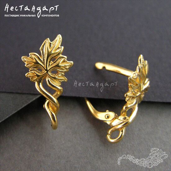 Швензы Maple Vermeil Sterling Silver 19х10 мм (пара), изображение 4