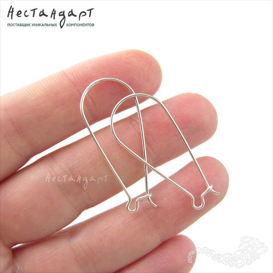 Швензы-петли с замком Sterling Silver 36 мм (пара), изображение 2