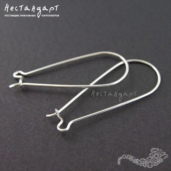 Швензы-петли с замком Sterling Silver 36 мм (пара), изображение 3