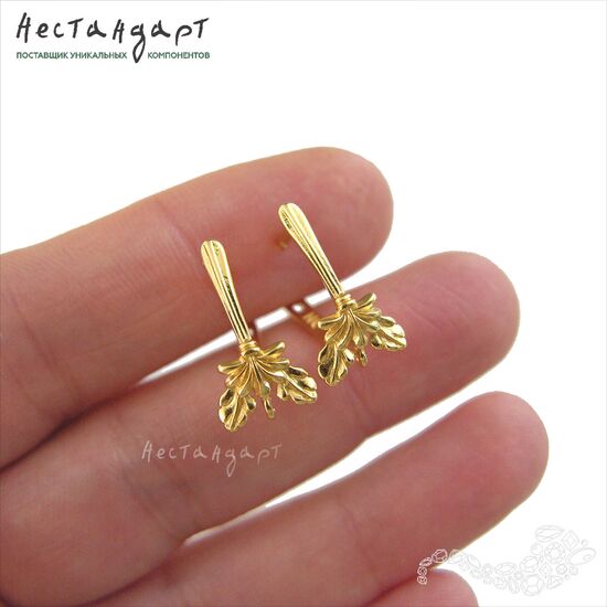 Швензы Oak Vermeil Sterling Silver 17х9 мм (пара), изображение 2