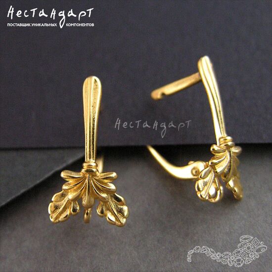 Швензы Oak Vermeil Sterling Silver 17х9 мм (пара), изображение 3