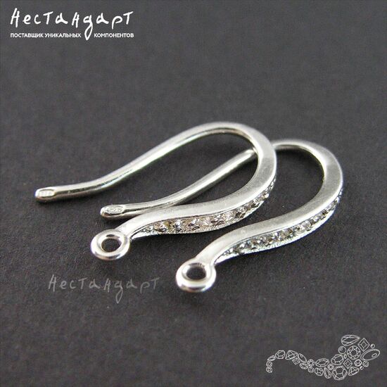 Швензы Milan Sterling Silver Rhodium Plated 17х2 мм (пара), изображение 3