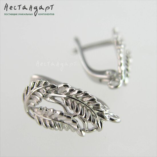 Швензы Garland Sterling Silver Rhodium Plated 16х7,5 мм (пара), изображение 3