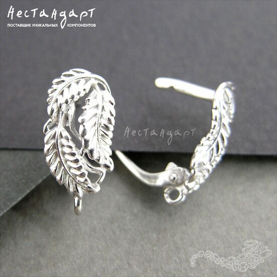 Швензы Garland Sterling Silver Rhodium Plated 16х7,5 мм (пара), изображение 4