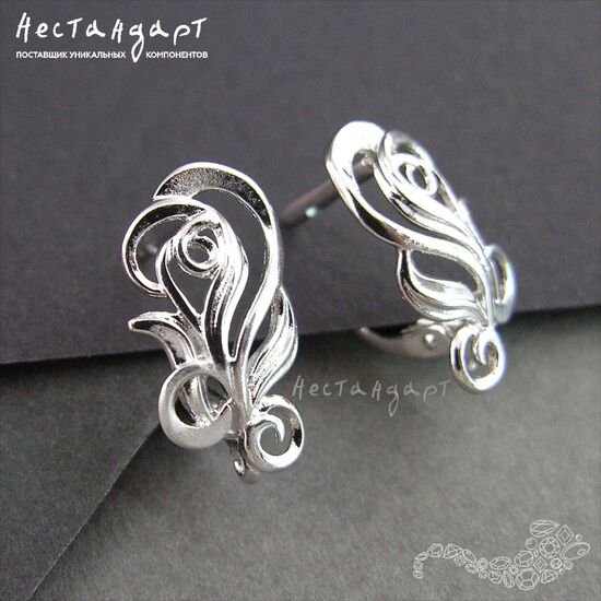 Швензы Fairy Elf Sterling Silver Rhodium Plated 18х9 мм (пара)