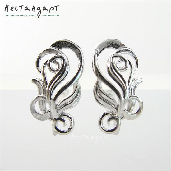 Швензы Fairy Elf Sterling Silver Rhodium Plated 18х9 мм (пара), изображение 5