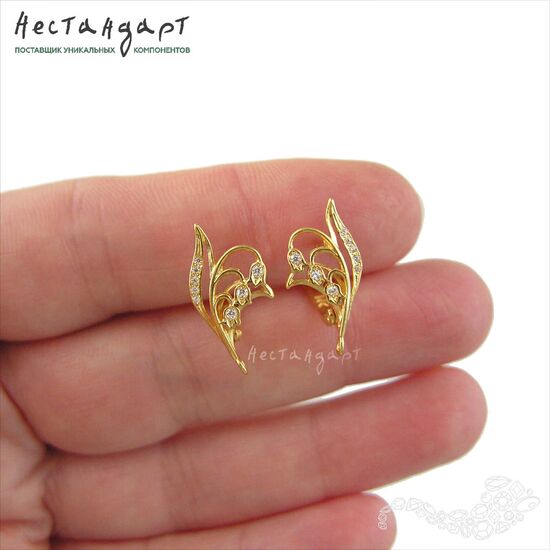 Швензы May-Lily Vermeil Sterling Silver 19х10 мм (пара), изображение 2