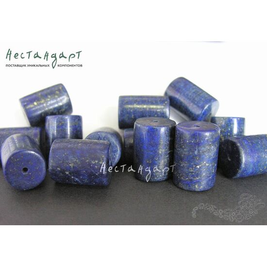 Лазурит натуральный Blue Cylinder 12-13х7-8 мм (уп.6 шт.)