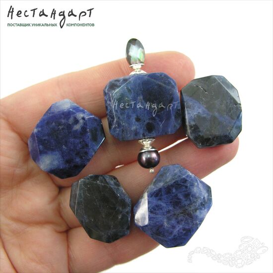 Содалит натуральный Octagon 23-25х20 мм, изображение 3